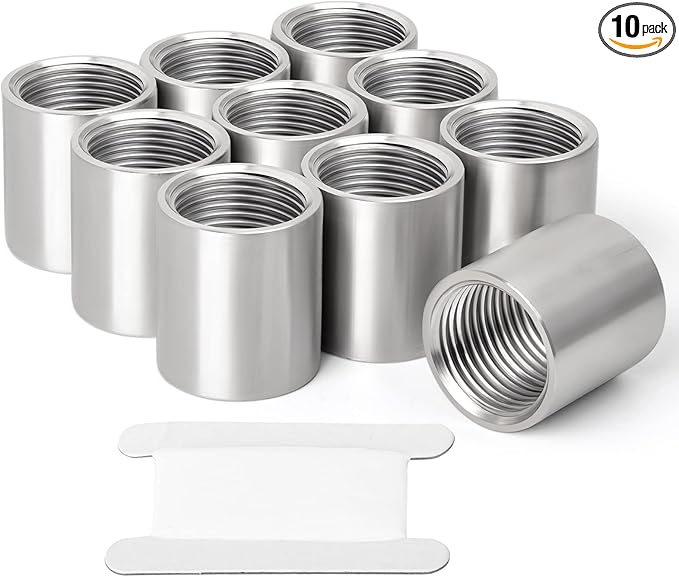 TAISHER 10PCS 304 Stainless Steel Cast Pipe Fitting, Coupling, 1/2" x 1/2" NPT Female Threaded
