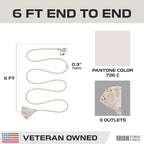 Iron Forge Cable Weatherproof 6 Ft Outdoor Extension Cord with 3 Outlets - 16/3 SJTW Heavy Duty Beige Extension Cord 3 Prong - 13 Amp Power Cable