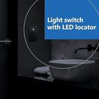 LIDER Minimalist Design Matte Finish Lighted Double Switch, Combination Frameless Decorator Switch with Locator Light, Ground Terminal, Single Pole, 15A 120-277V, UL Listed, LCS2-1P-SG, Space Gray