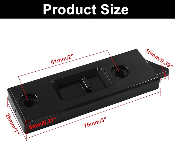 Window Latch Locks Replacement Window Parts and Hardware, Plastic Spring Loaded Sliding Window Tilt Latch for Home Window Accessories, Pack of 4 (Black)