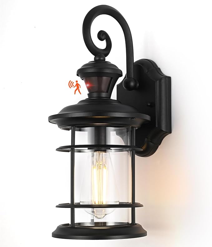 Porch Lights Outdoor Motion Sensor Outdoor Wall Lights Anti-Rust Aluminum, Exterior Lighting Fixtures Motion Sensor Porch Light Fixture for House Outside Patio