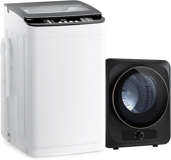Auertech Portable Washer and Dryer Combo Set, 28 lbs Fully Automatic Washing Machine, 1.5 CuFt Portable Dryers, Compact Washer and Dryer for Apartment, RV, Dorm