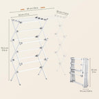 APEXCHASER Drying Rack Clothing, Clothes Drying Rack Foldable, Laundry Drying Rack Expandable, Small Clothe Hanger for Baby Clothes Towels Bibs, Socks, Clothes Airer for Indoor & Outdoor Use, White