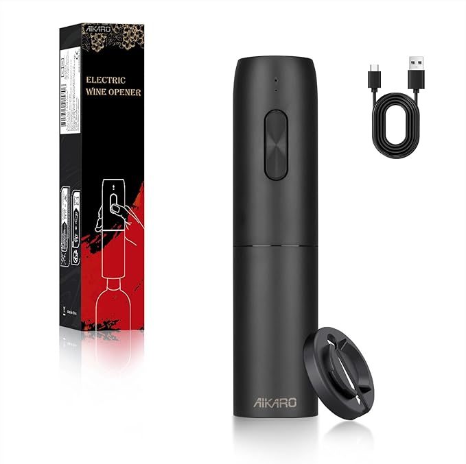 AIKARO - Electric Wine Bottle Opener Automatic Corkscrew, Rechargeable