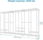 VIPEK V60 Extra Large Clothes Rack Portable Closet Rack Freestanding Wardrobe Heavy Duty Garment Rack Metal Closet for Hanging Clothes, Bedroom Storage Organizer, Max Load 1620lbs, White