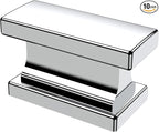 Alzassbg 10 Pack Polished Chrome Cabinet Knobs, 1.46 Inch(37mm) Rectangle Kitchen Hardware Knobs for Cabinets and Drawers AL6061CP