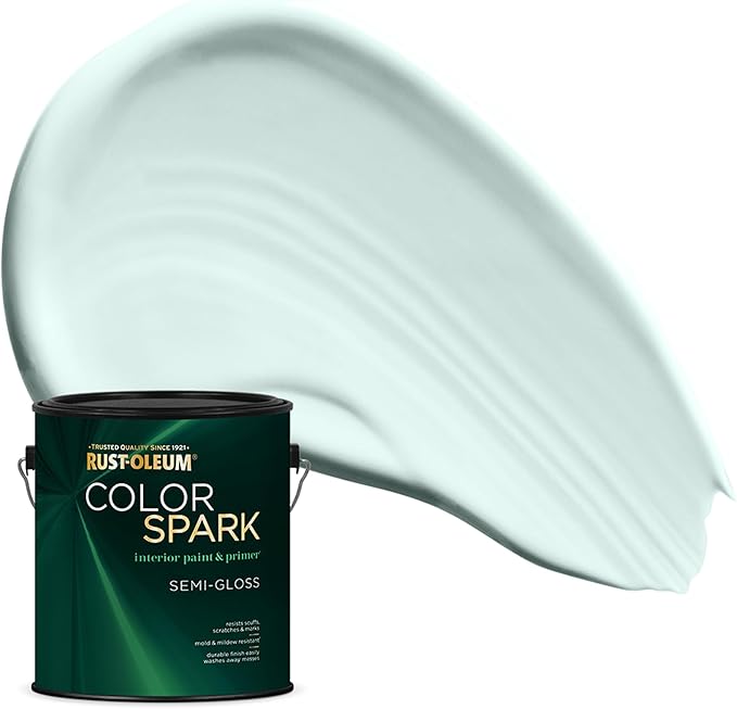 Rust-Oleum Color Spark Interior Paint and Primer in One, Semi-Gloss, Dewdrop, 1 Gallon