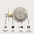 Mega Handles - Ronn Entrance Deadbolt I Deadbolt for Entry Lever Door Handle - Heavy Duty Round Lock for Left or Right-Handed Doors - Interior/Exterior Door Lever Deadbolt- Satin Nickel