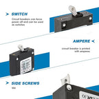 GLOSO J Type Toggle Hydraulic Magnetic Single Pole Circuit Breaker AC/DC Manual Reset Switch Yachts Campers Caravans Red Toggle, 30A, J1P