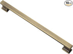 Alzassbg 10 Pack Brushed Antique Brass Cabinet Pulls, 9 Inch(228.5mm) Hole Centers Kitchen Cabinet Handles for Cabinets and Drawers AL3061AB
