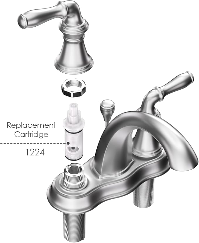 1224 Faucet Cartridge Replacement Compatible with Moen Two Handle Faucets Replacement Kit For Most Double Handle Moen Faucets and Tub/Showers Repair Kit,4 Pack