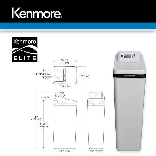 Kenmore Elite 520 Hybrid Water Softener & Whole House Filtration System – NSF-Certified 2-in-1 Softener + Filter – Great Tasting Drinking Water from Whole Home Softener