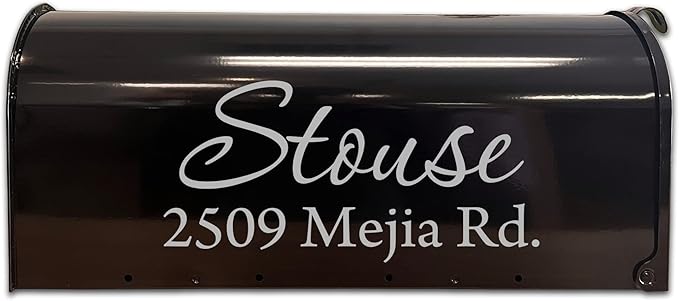 Mailbox Decals Personalized Address and Street Name Outdoor Stickers VWAQ-CMB1 (12 Inch X 6 Inch, Silver)