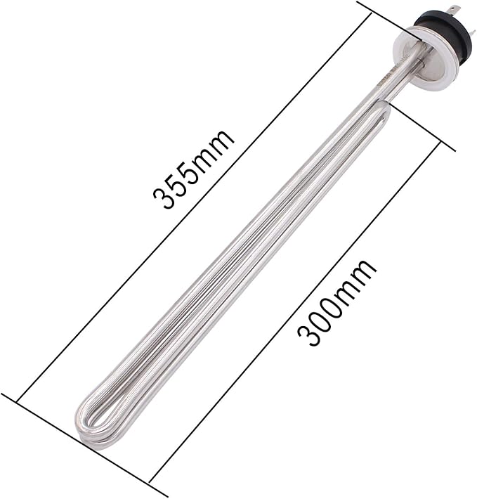 DERNORD 240V 5500W Tri-clamp Foldback Heating Element Stainless Steel Immersion Water Heater with 3-Wire Electrical Locking Plug (1.5 Inch Tri clamp)
