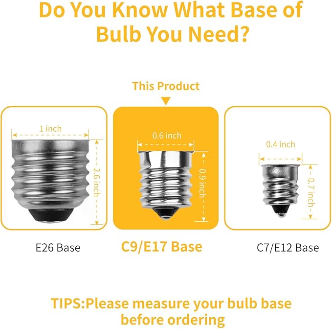 Meconard C9 Led Replacement Christmas Light Bulbs, C9 Shatterproof Led Bulbs for Christmas Indoor Outdoor String Lights,E17 Intermediate Base, Commercial Grade Holiday Bulbs, Warm White, 50Pack