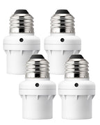DEWENWILS Light Sensor Socket, Dusk to Dawn Sensor Socket, Light Bulb Socket for Light Fixtures, Compatible with Incandescent/CFL/LED/Halogen Bulbs, 4 Pack, ETL Listed