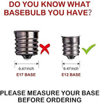 25 Pack C7 Clear Replacement Bulbs, 120V 5W Incandescent, C7 Christmas Lights, E12 Candelabra Base, Halloween Bulbs Warm White for Patio Outdoor String Lights Decor, Night Light