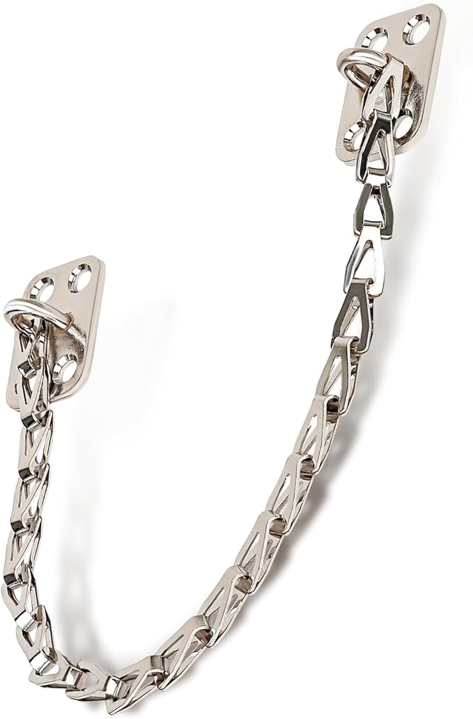 MEGA HANDLES Transom Door Chain 12-Inch, Door Chain Stopper for Transom Windows, Cabinet Door Restraint, Chain Lid Support, Durable Transom Window Hardware for Enhanced Safety - Polished Chrome