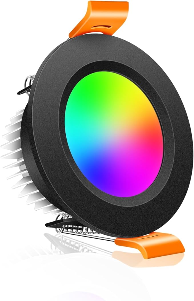 inShareplus 2 Inch Smart Recessed Lighting, WiFi Black LED Downlight 5W 120V, Dimmable RGBCW 2700-6500K Color Changing, Compatible with Alexa/Google, Ceiling Lights with LED Driver