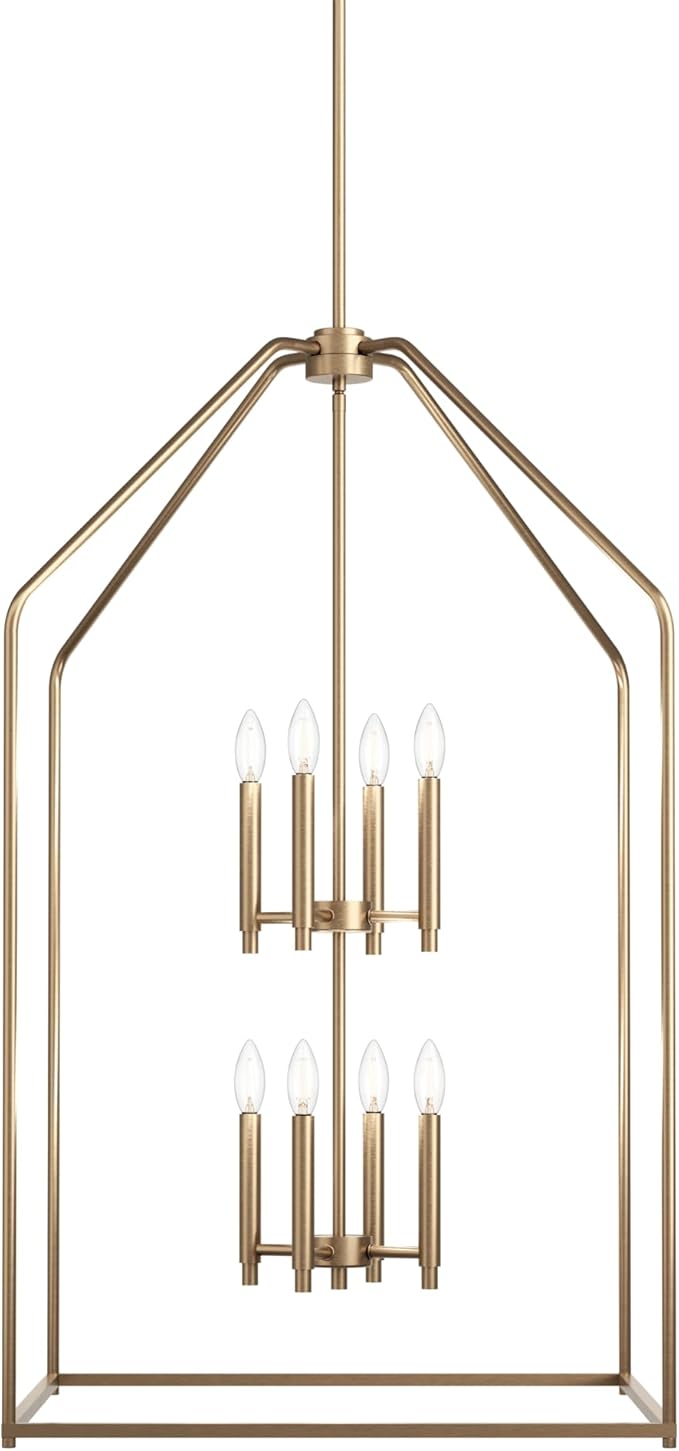 Kichler Madden 43" 8 XL Light Foyer Pendant in Champagne Bronze, Soft Modern Fixture, for Foyer, Over Large or Dining Room Table, (43" x 24.25"), 52724CPZ