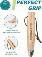 Garden Fork Hand Tool Small Weeding Fork 12 Inch with 3 Pointed Tines Wood Handle for Gardening Weeding Cultivating Digging Planting Transplanting Aerating Loosening Hard Soil Mixing Additives