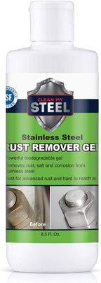 Heavy-Duty Industrial Use Rust Stain Remover for Metal Surfaces Including Stainless Steel. Metal Cleaner Gel Needs No Scrubbing, Simply Apply and Rinse off (8.5 oz)