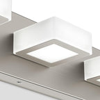 Ralbay 3-Light Brushed Nickel Bathroom Vanity Lights Metal Acrylic LED Modern Bathroom Wall Lighting Fixtures