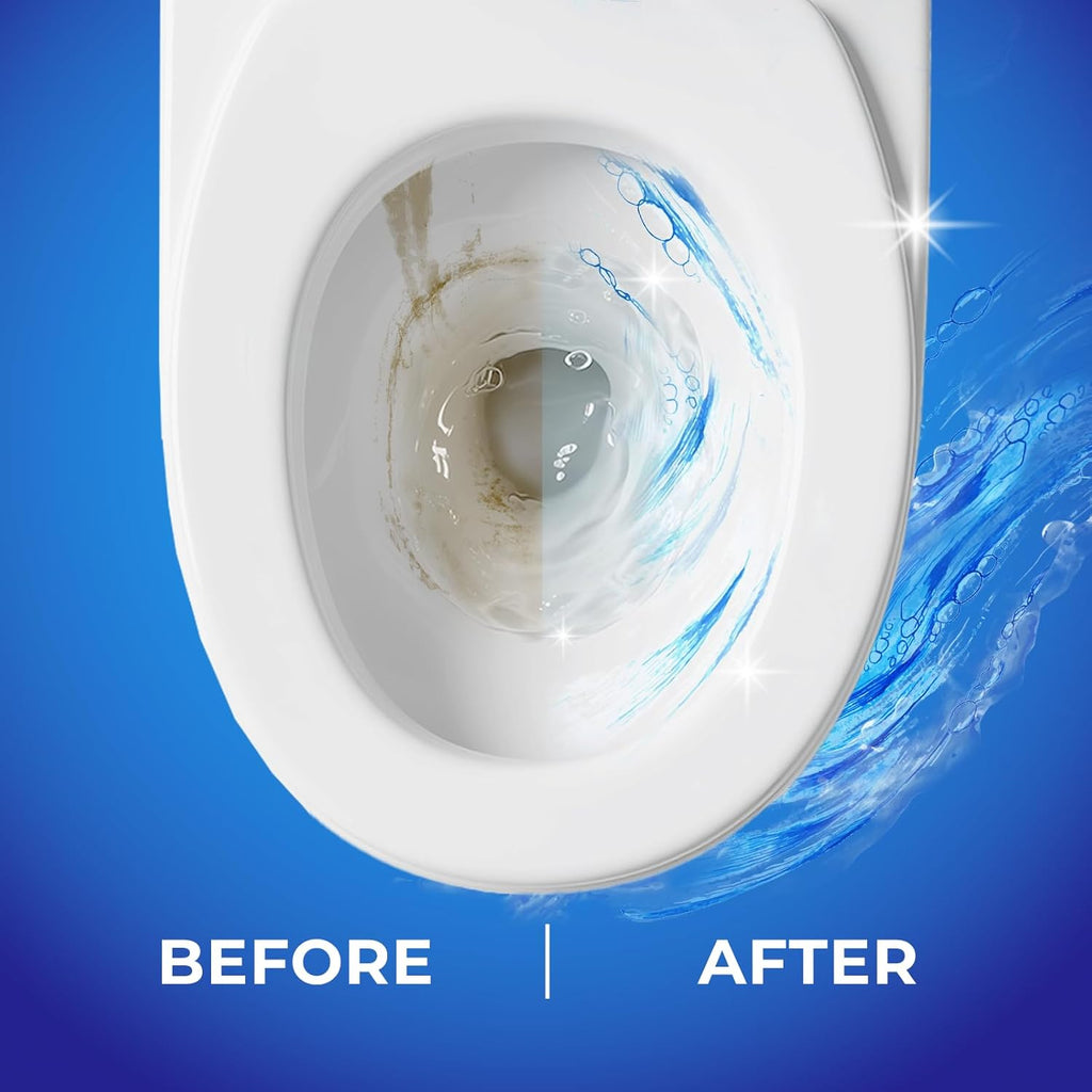 Toilet Bowl Cleaner Rim Hanger, 6 Count Toilet Bowl Deodorizer, Cleans and Freshens Toilet Bowl, Ocean Scent - 7 Month