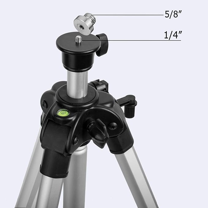 Firecore 71-inch Professional Aluminum Alloy Laser Tripod with Adjustable Legs, 1/4"-20 Male Thread and Extra 5/8"-11 Tripod Adapter for Line Laser Level