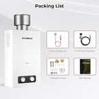 CAMPLUX 2.64 GPM Portable Tankless Water Heater, Outdoor Propane Water Heater with 4.33" S/S Rain Cap, for Camping, Cabin, Windproof Design, 68,000 BTU, BD264C