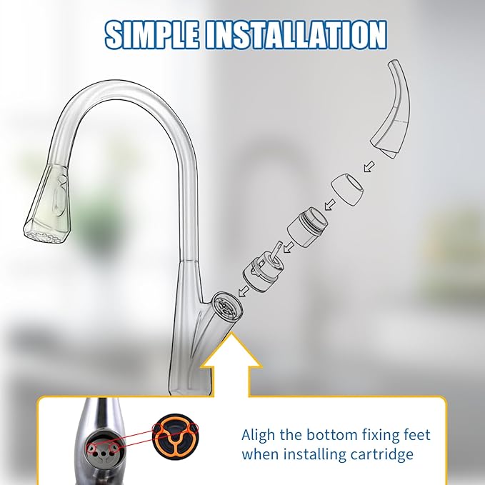 RP50587 Cartridge Compatible with Delta DST Single-Handle Kitchen and Lavatory Faucets (36mm) -Includes RP51503 Bonnet Nut and Allen Wrench