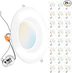 Sunco 24 Pack 6 Inch LED Can Lights, Retrofit Recessed Lighting, Smooth Trim, 965 LM, 13W (60W Equivalent), Selectable CCT 3000K/4000K/5000K/6000K/6500K, Dimmable, Damp Rated UL
