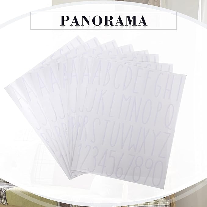 8 Sheets Vinyl Letter Stickers Waterproof Self Adhesive Letter Numbers Alphabet Modern Mailbox Numbers Sticker for Back to School DIY Mailbox House Home Business Address(3 Inch,White)