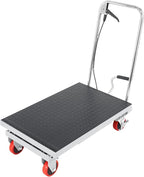 VEVOR Hydraulic Lift Table Cart, 500lbs Load Capacity 28.5 Inch Lifting Height, Manual Single Scissor Lift Table with 4 Wheels and Non-Slip Pad, Hydraulic Scissor Cart for Material Handling, Gray