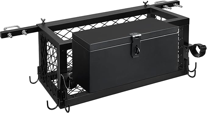 Montex Heavy Duty Tractor Tool Box, 24"x 10.5"x 10.5" Tractor Basket Attachment Suitable for Most Tractors, Multi Function Tractor Accessories