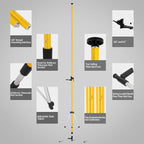 Laser Level Pole with Tripod, Telescoping Laser Level Tripod, 13.8 Ft./4.2M with 1/4-Inch by 20-Inch Laser Mount for Rotary and Line Laser Level, 5/8"-11 Adapter Nut Included