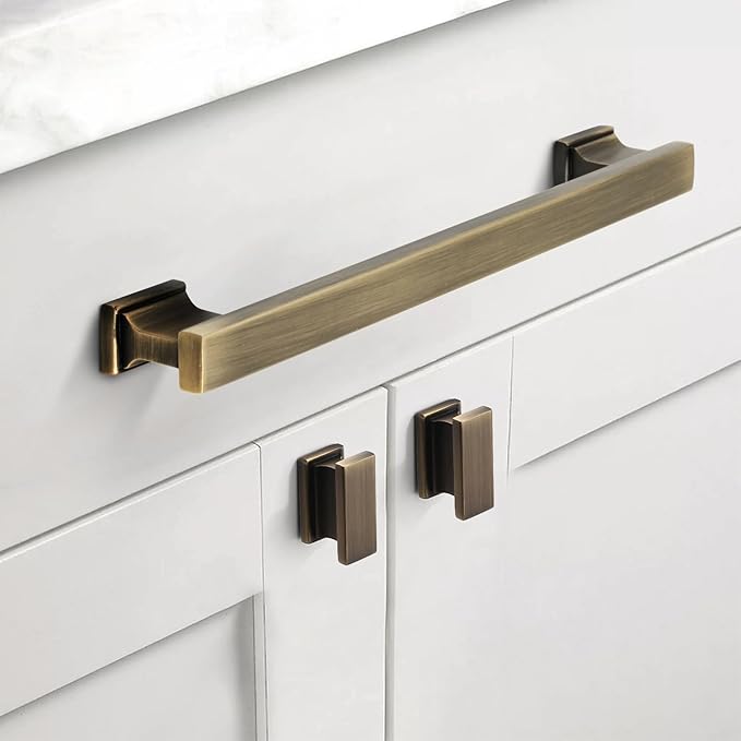 Asidrama 10 Pack 11.3 Inch(288mm) Brushed Antique Brass Kitchen Cabinet Handles, Cabinet Pulls Kitchen Cabinet Hardware for Cupboard Drawer Pulls