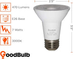 GoodBulb LED PAR20 Light Bulbs | 7 Watt (40 Watt Equivalent) | E26 Base | Warm White 3000K | EcoSmart Lights | High Output 470 Lumens | 4 Pack