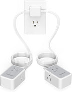 TESSAN Twin Extension Cord 12 FT, Double Ended Flat Plug Surge Protector Power Strip, 3 Non Blocking Outlets 6 Feet Power Splitter Each Side, Dual Split Outlet Extension for Home Office Dorm Room