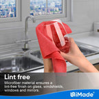 Shop Towel Rags, 20 Pack Reusable Shop Rags Bulk Microfiber Cleaning Cloth Lint Free Cleaning Towels for Car Kitchen Automotive Bar Mechanic Restaurant Garage, 11.5"x 11.5", Red