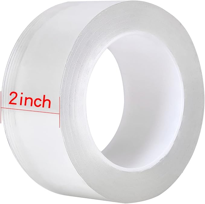 HSTECH Transparent Window Weather Sealing Tape, 2IN x 66FT, Clear Window Draft Isolation Sealing Film Tape for Door Draft Stopper Adhesive Tape, Doors Windows and Shower Glass Gaps