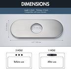 6 Inch Faucet Deck Plate for Bathroom Sink - Universal Fit for 1 Hole or 3 Hole 4 Inch Centerset Basins - Escutcheon Faucet Plate - Stainless Steel Faucet Hole Cover(Brushed Nickel)