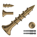 #8 x 1 Inch Deck Screws (1880Pcs) 8lb. Carbon Steel, Yellow, Flat Head, Rust Resistant epoxy Coated, with T25 Star Bit