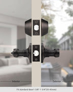 Gobrico 4 Sets Front Entry Door Levers and Single Cylinder Deadbolt Combination Locksets, Oil Rubbed Bronze Keyed Alike Exterior Door Handleset with Deadbolts in Wave Style