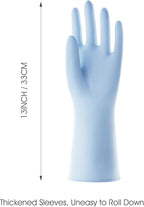 COOLJOB 2 Pairs Thickened Rubber Gloves with Cotton Lining & Non-slip Grip, Colorful Household Long Lasting Dishwashing Gloves for Kitchen & Bathroom Cleaning, Orange & Blue, Medium