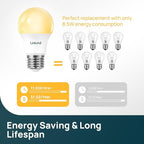 Linkind A19 LED Light Bulbs, 60W Equivalent, 8.5W Energy Efficient, 2700K Soft White Light Bulbs, 800 Lumens Non-Dimmable Bulbs, E26 Standard Base for Bedroom Home Office, 24 Packs