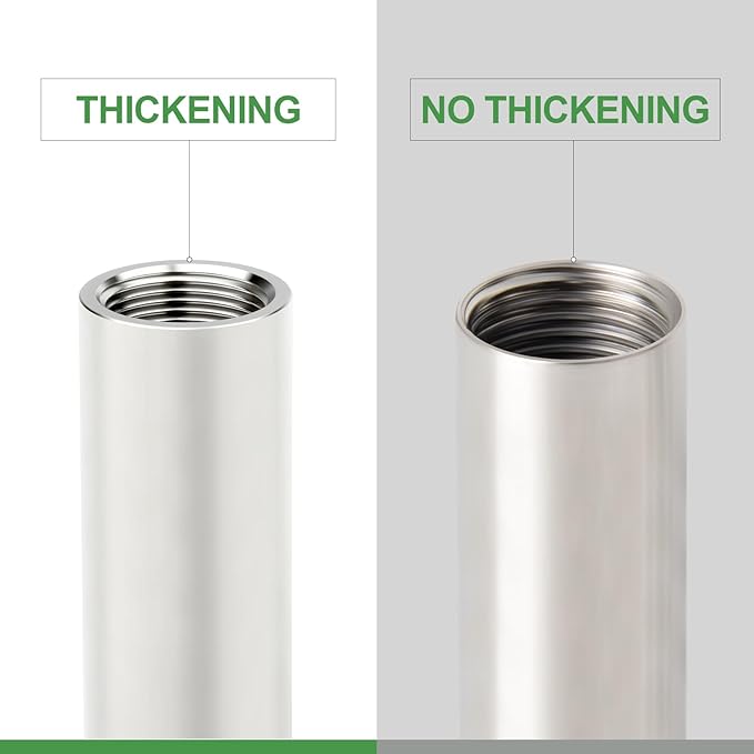 TAISHER 2PCS Stainless Steel Pipe Fittings, 3/4" NPT Female x 3/4" NPT Female Threaded, 12" Length Thickened Nipple Cast Pipe