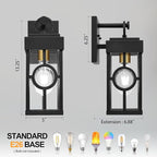 ALVIME Outdoor Wall Light Fixtures, Exterior Wall Lanterns, Waterproof Patio Sconce, Porch Outside Lights for House, Entryway, Front Door, Backyard, Garage, E26 Base&High Strength Clear Glass