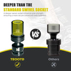 16 PCS 1/2" Drive Swivel Socket Set, Impact Swivel Socket Set, Universal Impact Socket Set, Wobble Socket, 6-Point, Metric, 10-22mm, CR-MO, with Extension Bars and Adapter