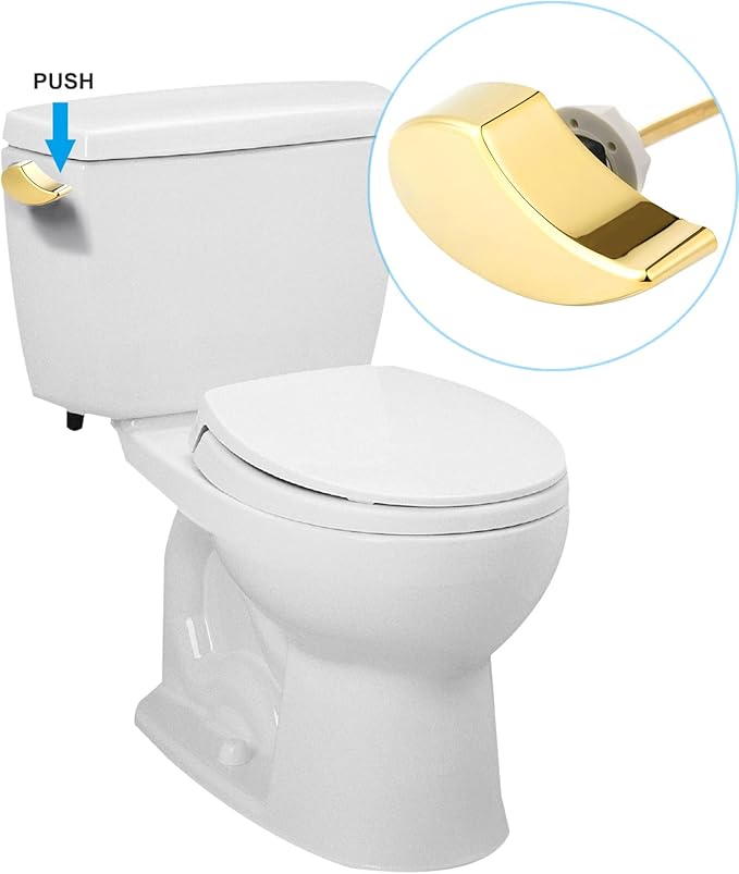 Hibbent Toilet Handle Tank Flush Lever Replacement Compatible with TOTOTHU004-CP Trip Lvr for ST701, CST854, CST884, Side Mount Toilet Tank Flush Lever, Gold